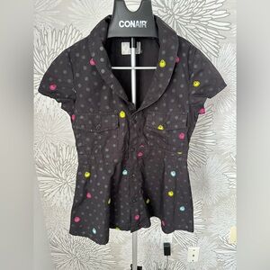 Cute button up short sleeve mini dress
